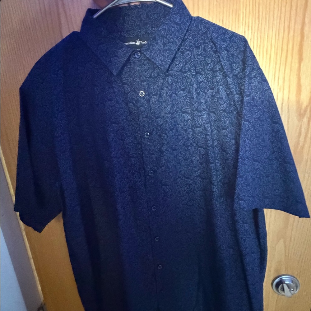 Beverly Hills Polo Club Dark Blue Paisley Shirt